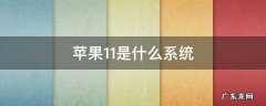苹果11是什么系统的 苹果11是什么系统