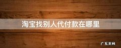 淘宝找别人代付款在哪里 淘宝找人代付款在哪里找