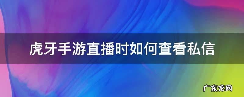 虎牙手机怎么私信主播 虎牙手游直播时如何查看私信