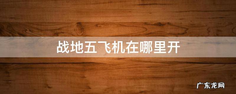 战地五飞机在哪里开 战地五从哪里开飞机