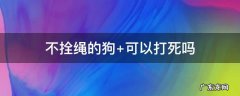 不拴绳的狗 怎么对付不拴绳的狗