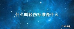 什么叫轻伤标准是什么 什么才算轻伤标准是什么