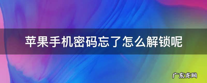 苹果手机密码忘了怎么解锁呢 苹果手机密码忘了如何解锁?