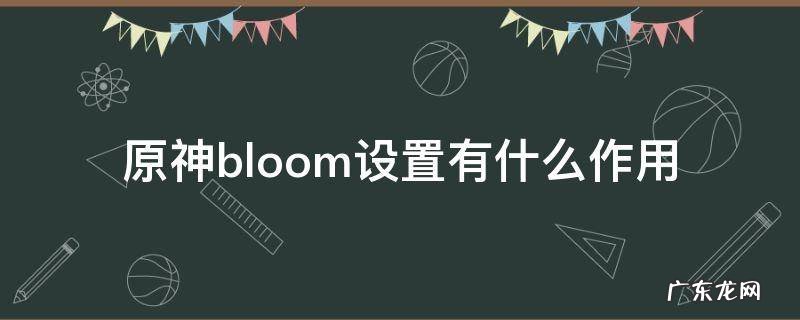 原神bloom开不开有什么区别 原神bloom设置有什么作用