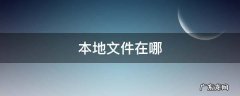 本地文件在哪 本地文件在哪里看