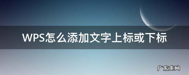 WPS怎么添加文字上标或下标 怎么在wps中加上标