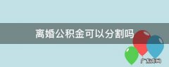 离婚公积金可以分割吗 离婚公积金可以分割吗?