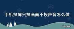 手机投屏只投画面不投声音怎么做 如何手机投屏电视只投图像不投声音