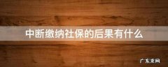 社保卡中断缴费有什么影响 中断缴纳社保的后果有什么