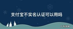 支付宝不实名认证可以用吗 支付宝不实名认证可以用吗2021