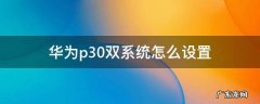 华为p30双系统怎么设置指纹切换 华为p30双系统怎么设置