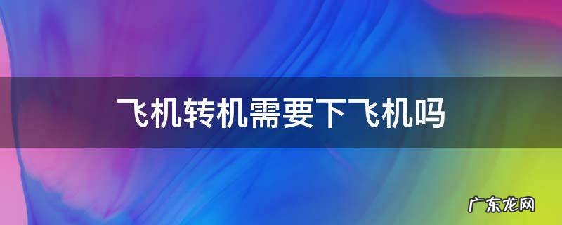 飞机转机需要下飞机吗 飞机转机能下飞机吗