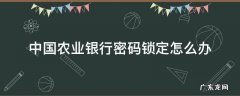 中国农业银行密码锁定怎么办 中国农行密码锁定怎么搞