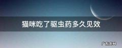 猫咪吃了驱虫药多久见效 猫咪吃了驱虫药后多久见效