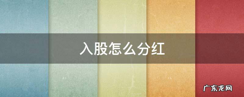 入股怎么分红 技术入股怎么分红