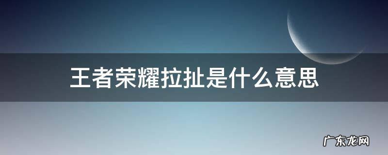 王者荣耀拉扯是什么意思 王者拉扯啥意思