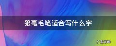 狼毫毛笔适合写什么字 什么狼毫毛笔好