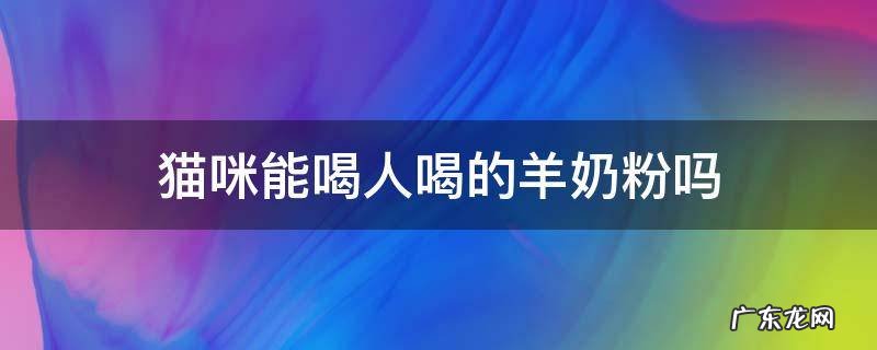 猫可以喝人喝的羊奶粉吗 猫咪能喝人喝的羊奶粉吗