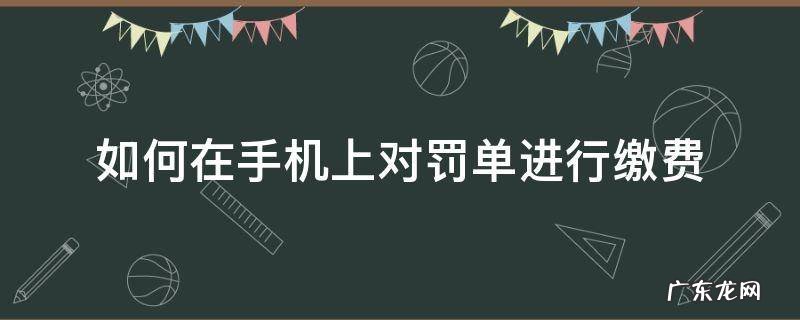 如何在手机上对罚单进行缴费 违章罚款手机怎么缴费