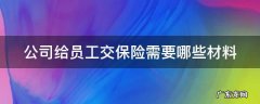 公司给员工交保险需要什么材料 公司给员工交保险需要哪些材料