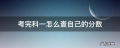 考完科一怎么查自己的分数 科一考完如何查分