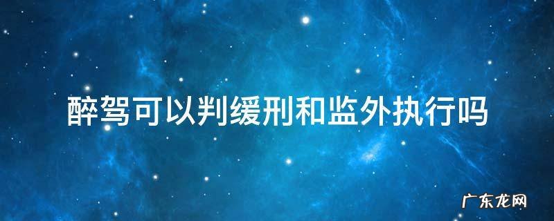 醉驾可以判缓刑和监外执行吗 醉驾判了拘役可以监外执行吗