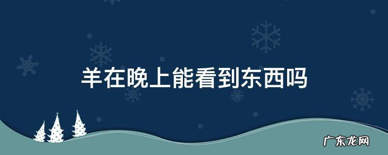 羊在晚上能看到东西吗 牛羊晚上能看见东西吗