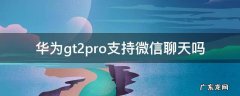 华为gt2pro支持微信聊天吗 华为gt2pro能微信聊天吗
