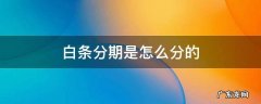 白条分期是怎么分的 白条分期怎么分期付款