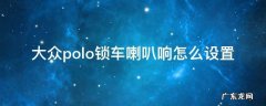 大众polo能设置锁车声吗 大众polo锁车喇叭响怎么设置