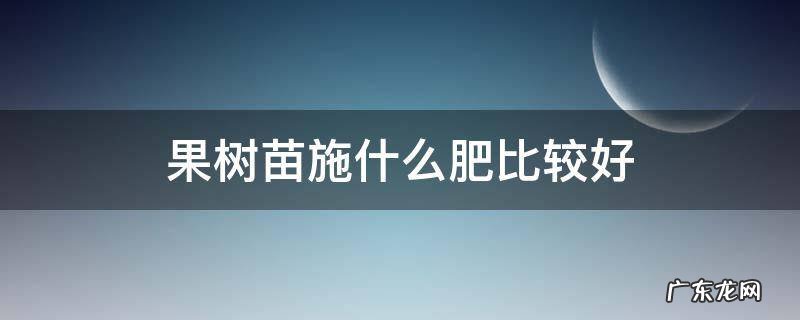 果树用什么施肥好 果树苗施什么肥比较好