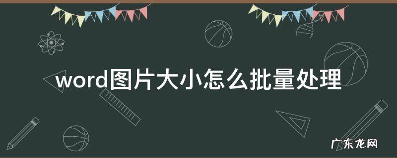 word图片大小怎么批量处理 word怎样批量处理图片大小