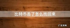比特币怎么丢失 比特币丢了怎么找回来