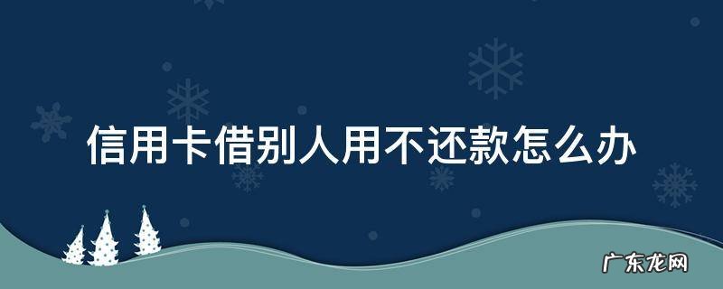 信用卡借别人用不还款怎么办 信用卡借别人用不还款怎么办,欠了十几万