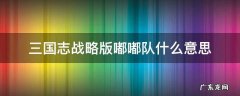 三国志战略版新嘟嘟队 三国志战略版嘟嘟队什么意思