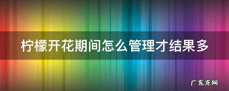 柠檬开花期间怎么管理才结果多 柠檬几月份修剪最好