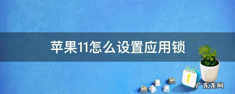苹果11怎么设置应用锁 iphone11怎么设置应用锁