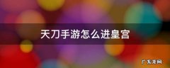 天涯明月刀手游皇宫怎么进 天刀手游怎么进皇宫