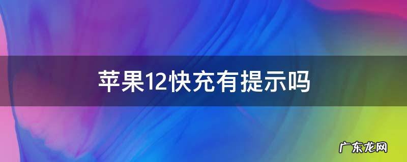 苹果12快充有提示吗 苹果12快充问题