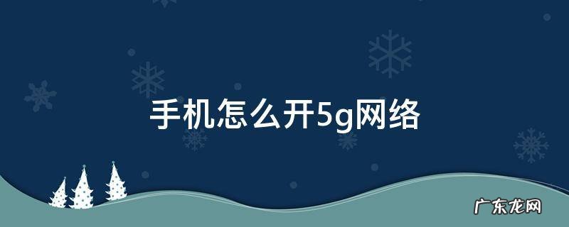 手机怎么开5g网络 华为5g手机怎么开5g网络