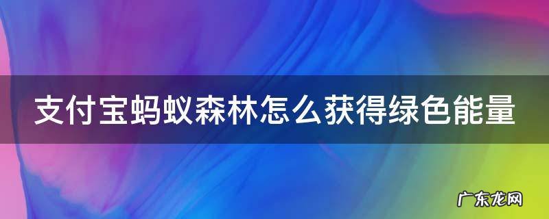 支付宝蚂蚁森林怎么获得绿色能量 支付宝蚂蚁森林怎么获得绿色能量最多
