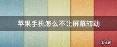 苹果手机怎么不让屏幕转动xsmax 苹果手机怎么不让屏幕转动