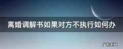 离婚调解书如果对方不执行如何办 离婚调解书对方不签收,如何强制执行