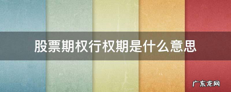 股份期权行权是什么意思 股票期权行权期是什么意思