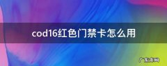 cod16红色门禁卡怎么用 cod战区蓝色门禁卡