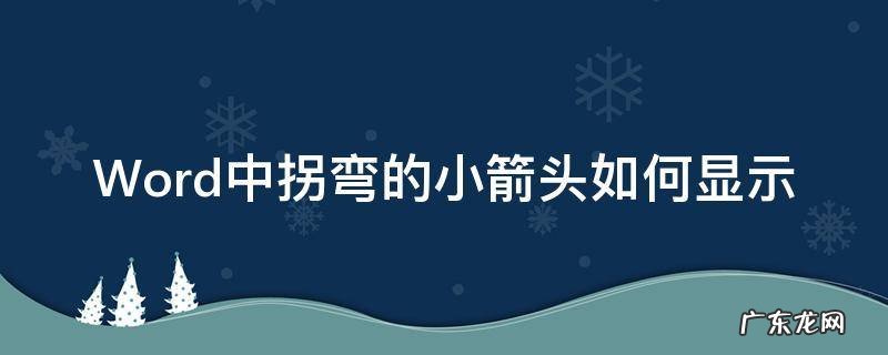 word箭头怎么转弯 Word中拐弯的小箭头如何显示