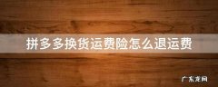 拼多多换货运费险怎么退运费,先垫付么 拼多多换货运费险怎么退运费