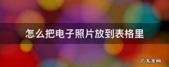 怎么把照片放进电子表格里 怎么把电子照片放到表格里