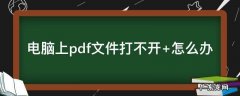 电脑上pdf文件打不开 电脑上pdf文件打不开如何解决