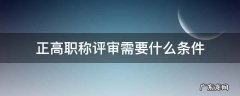 正高职称评审需要什么条件 正高职称哪里评审